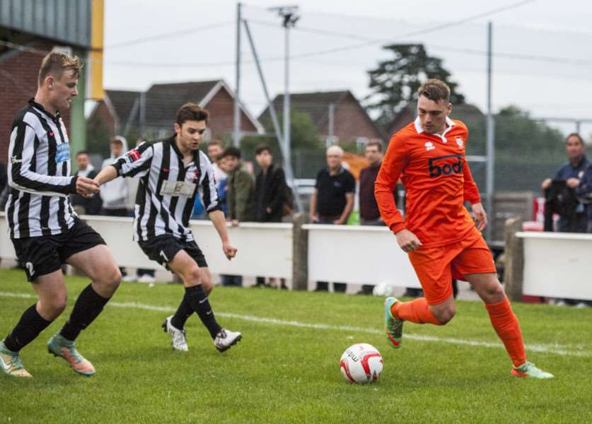 Football - Diss Town v Dereham Town. Diss Town player Jamie George ANL-151108-230119006