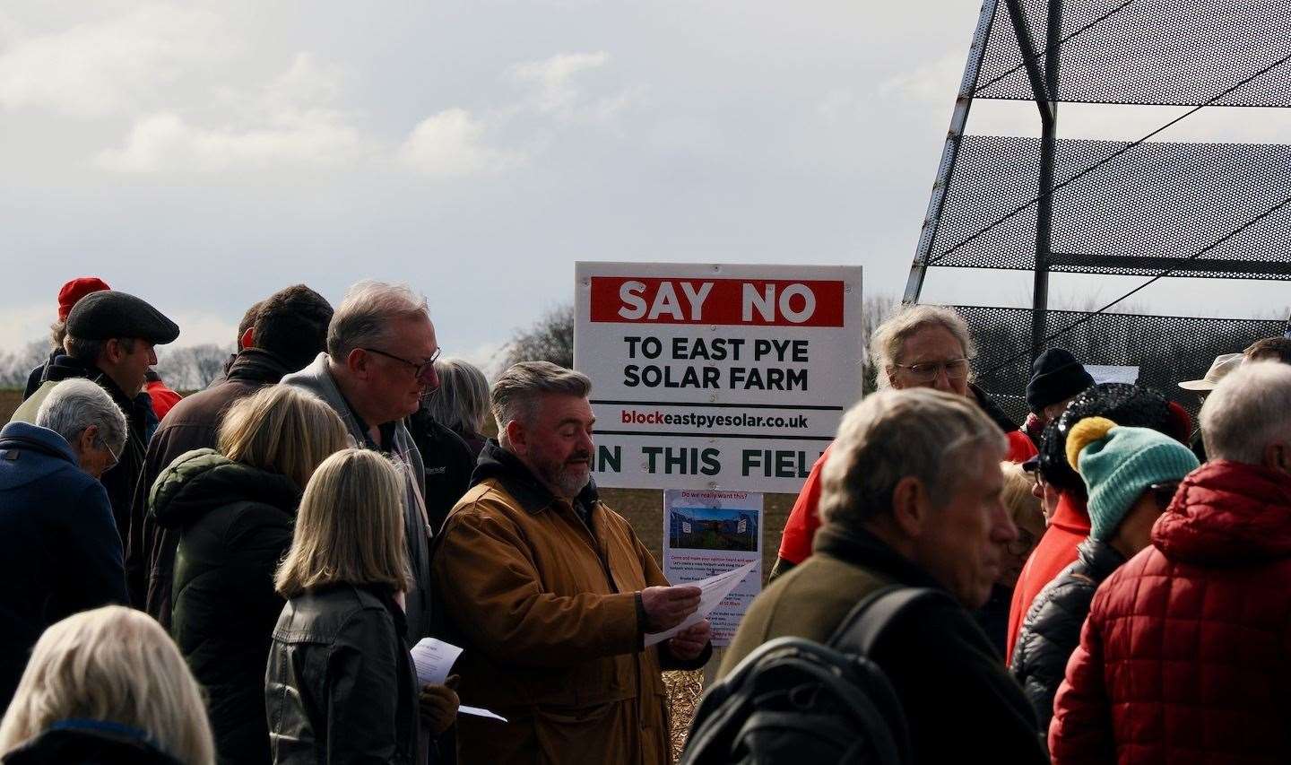 Protestors against the East Pye Solar Farm project. Picture: Contributed