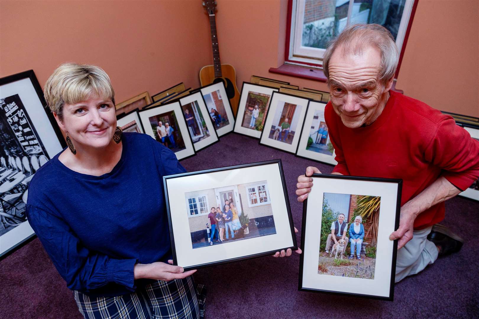 Wendy Aiken with with Andy Culyer of Pyefinch Pictures, who has helped to frame her photographs. Picture: Mark Bullimore