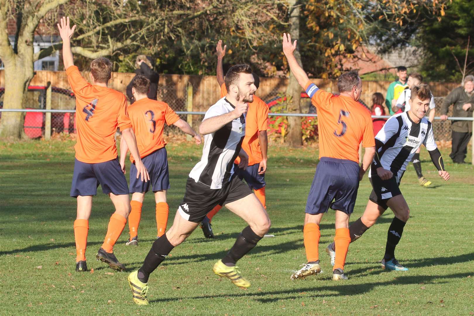 MDEP-16-11-2018-008 sp Harleston No 9 Lawrence CHEESE celebrates his opening goal to make it 1-0. (7763042)