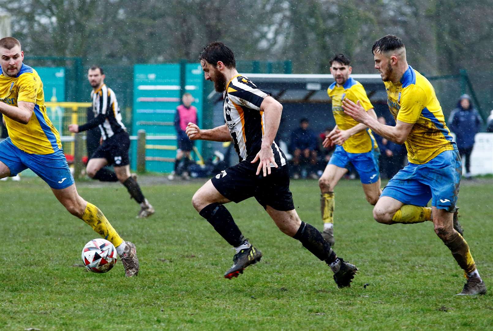 Nathan Page drives through the midfield during a game at The Recreation Ground last season Picture: Mark Bullimore