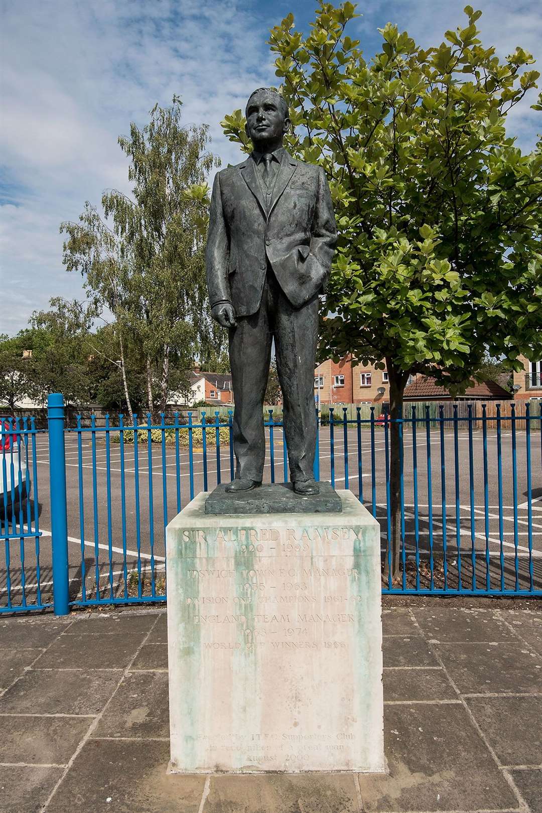 The Sir Alf Ramsay statue at Ipswich Town FC's ground, Portman Road. Picture by Mark Westley