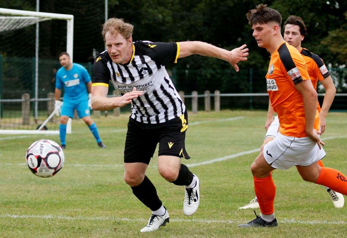 Nathan Stone scored for Harleston against Heacham. Picture: Mark Bullimore