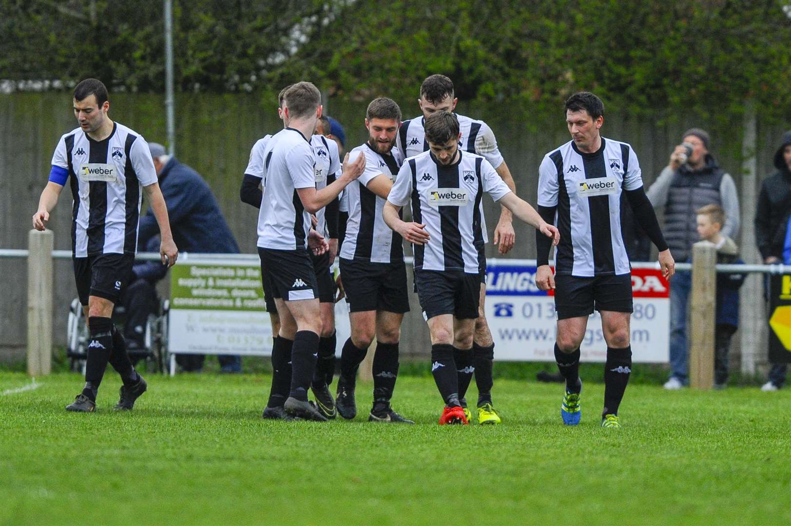 Football action from Harleston Town vs Diss Town FC - Harleston celebrate a goal..Picture: Mark Bullimore Photography. (8397401)