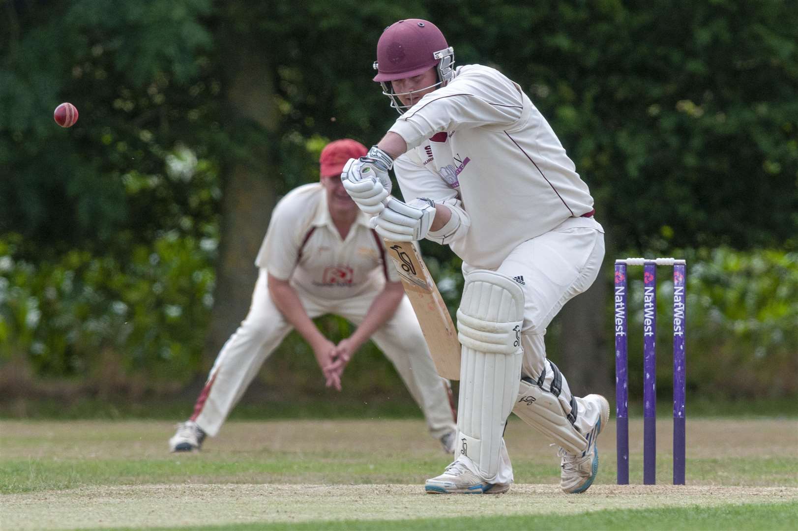 Garboldisham, Norfolk. 04 August 2018 ..CRICKET: Garboldisham v Old Buckenham - Ben Shearing batting for Old Buckenham..Picture by Mark Bullimore Photography. (3433798)