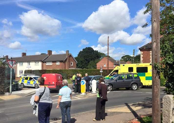 Car accident on the A1066 in Diss. Photo: Fair Green Fish Bar ANL-150825-122927001
