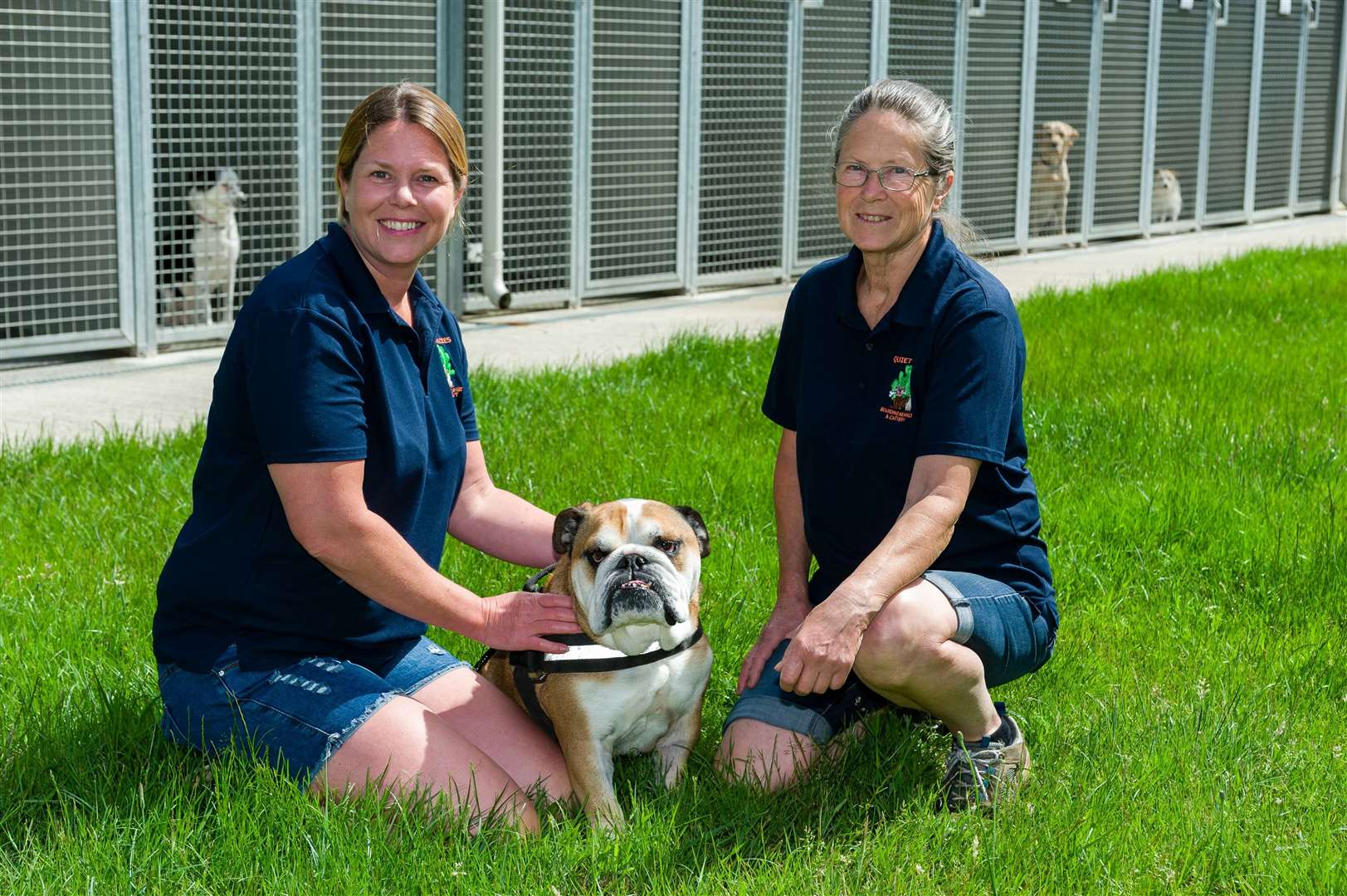 Tracey Bartlett pictured with Bertie to dog and her mum Paula.