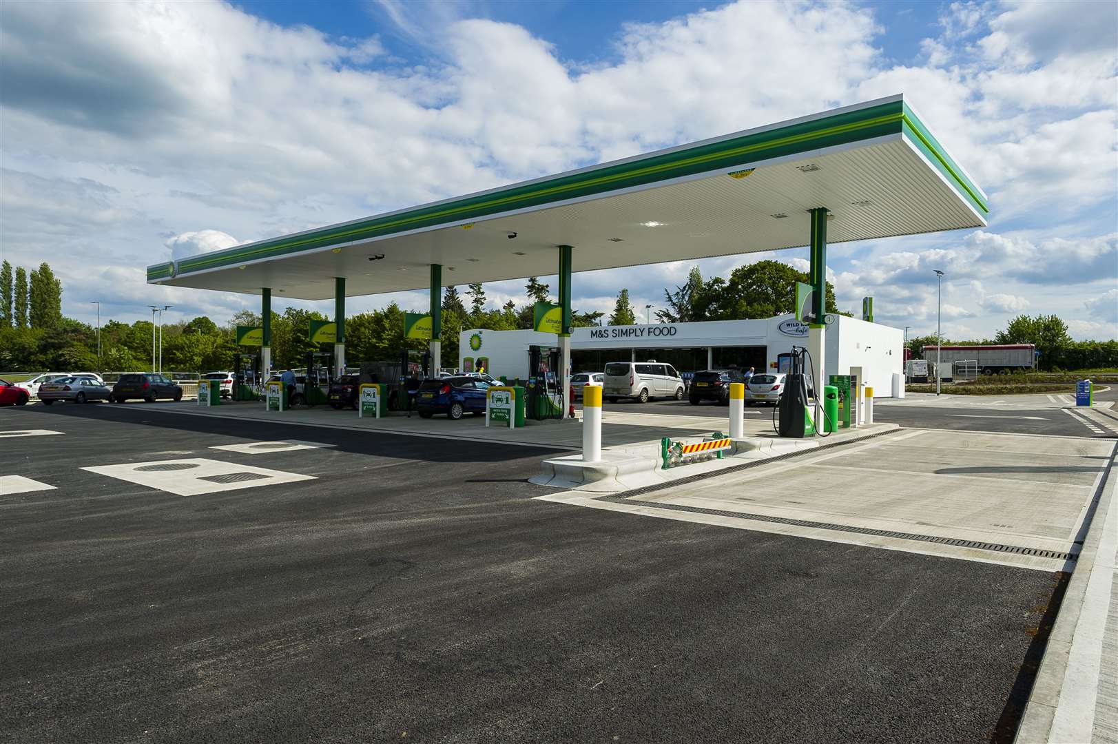 The new BP petrol station and M&S store at Stuston. Picture: Mark Bullimore