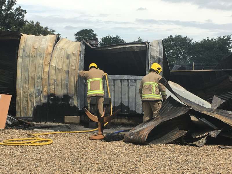 A blaze has destroyed a furniture store in Bacton. Photo: Andrew Martin.