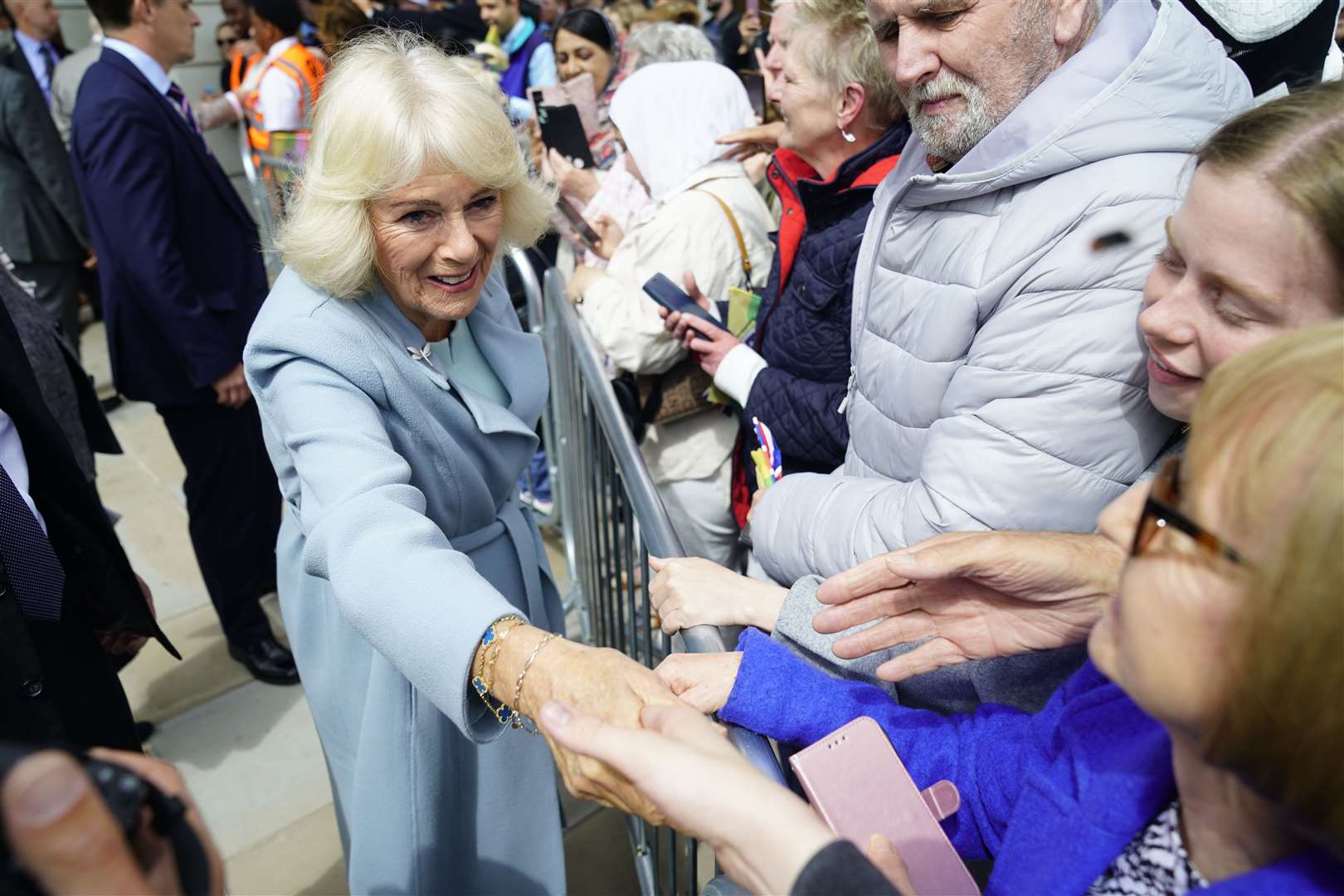Camilla greets wellwishers at Bradford Live (Danny Lawson/PA)
