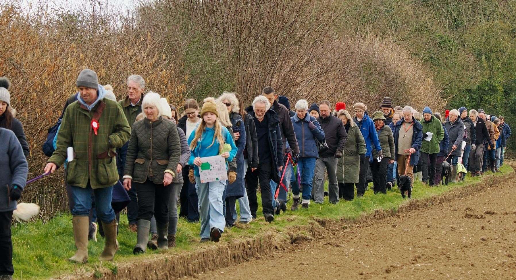 Protestors in Shotesham