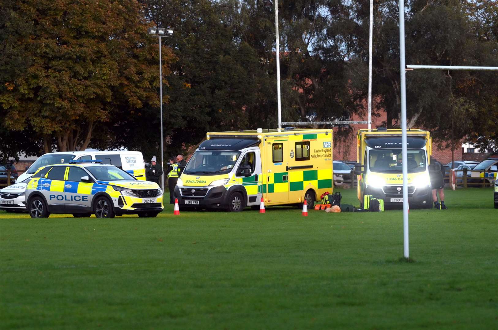 Police and ambulances were called to Wisbech Rugby Club on Saturday as Arturas Rudys died during their match with Diss