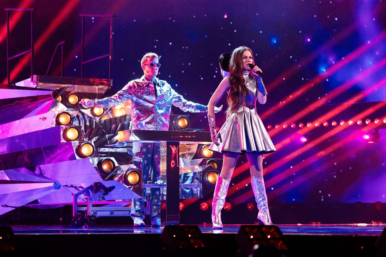 Ireland’s Eurovision 2025 entry Emmy Kristiansen rehearsing her song Laika Party at St Jakobshalle, Switzerland (Corinne Cumming/EBU/PA)