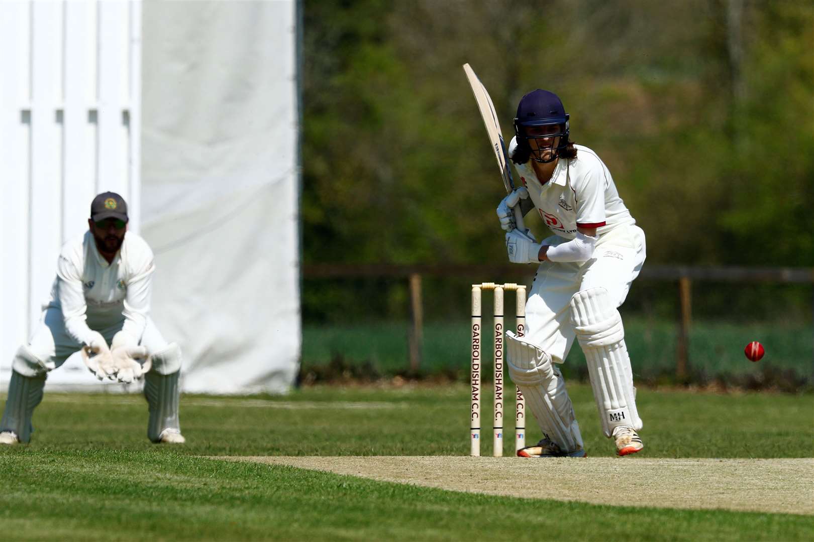Louis Hart pictured batting for Garboldisham at the weekend Picture: Mark Bullimore