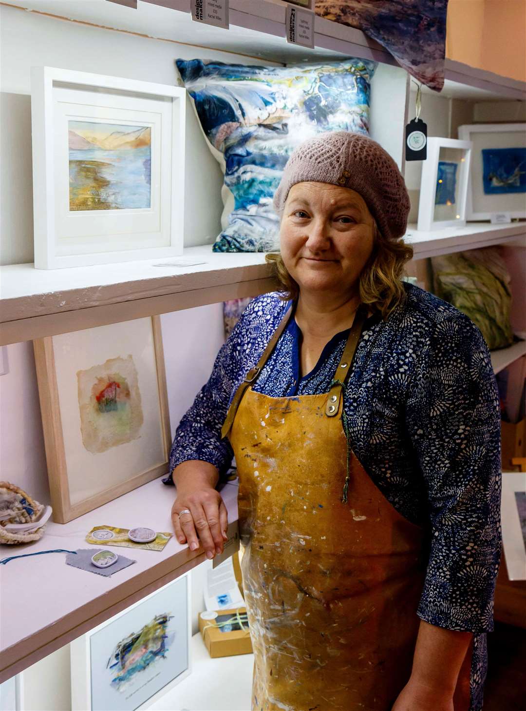 Rachel Wiles who was monoprinting in her studio. Picture: Mark Bullimore