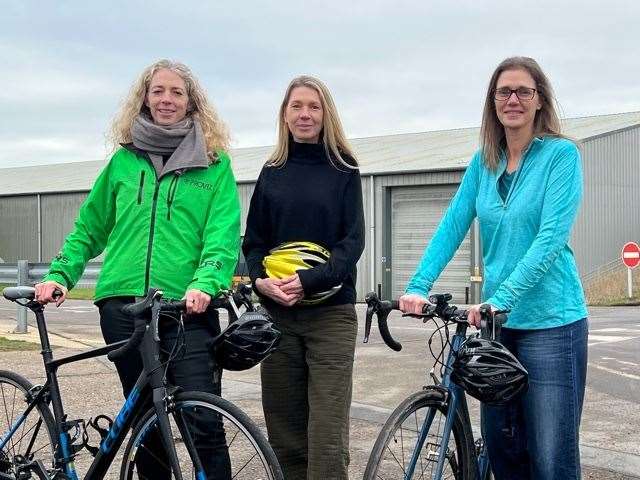 Helen, Gail and Catherine Johnston will be setting off from Harling Road, in Snetterton. Picture: Helen Johnstone.