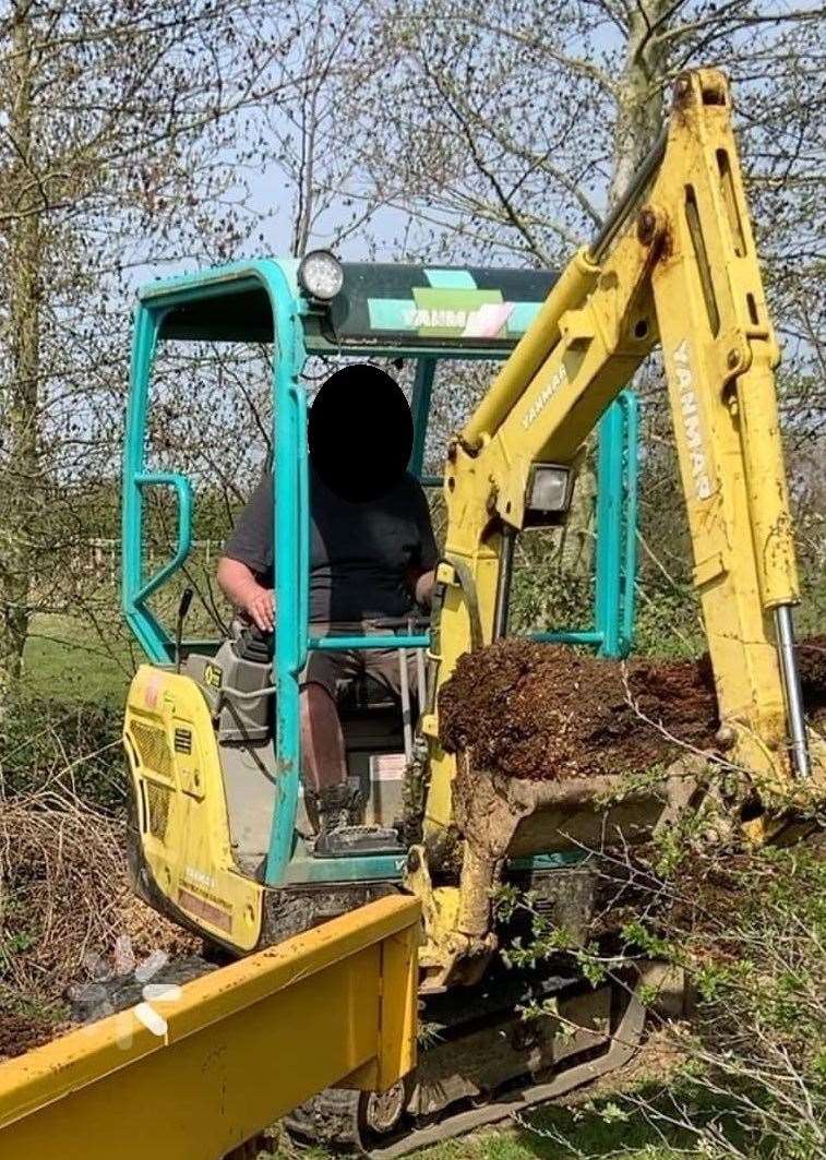 The digger was stolen between 8pm on Wednesday and 7.40am yesterday. Picture: Suffolk Police