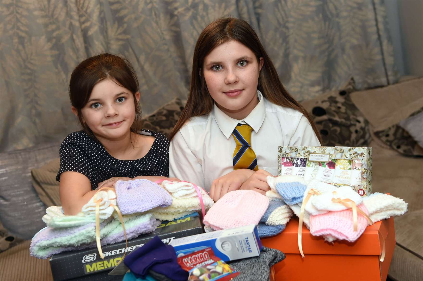 Sydney and Armani Evans-Reeve are collecting items for the homeless. Picture by Mecha Morton.