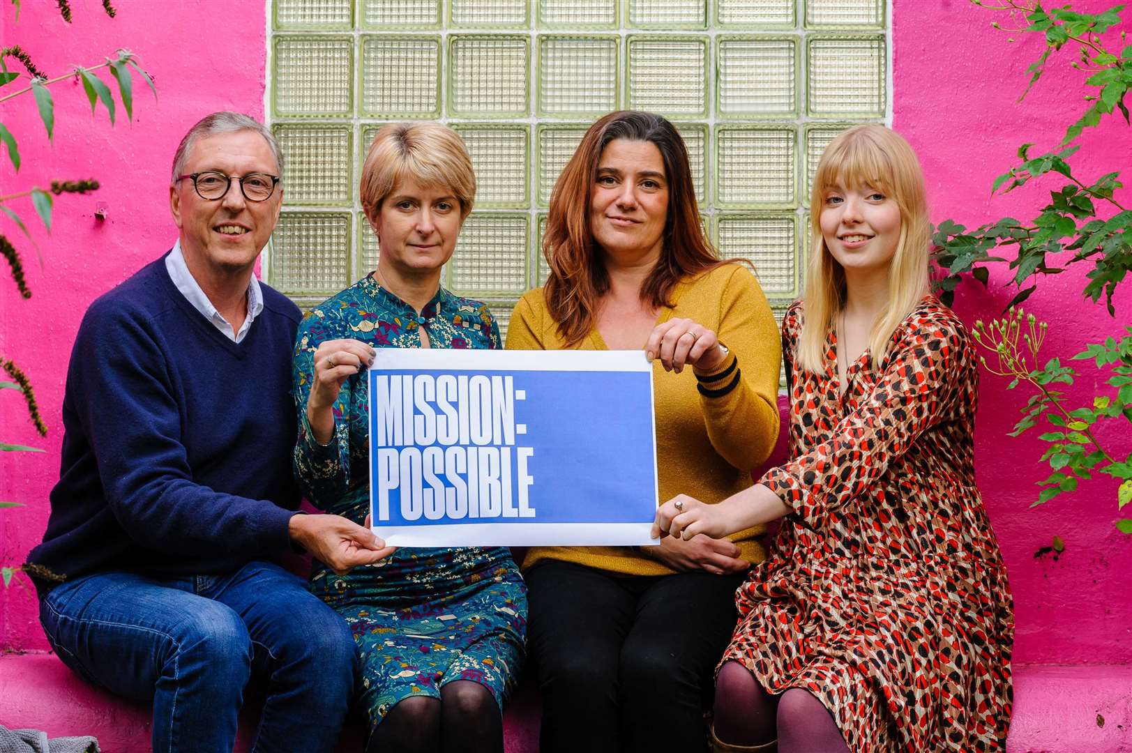 Ken Donaldson, Cheryl Mitchell, Clare Jackson and Katie Nice at the Blossom Charity’s headquarters in Eye. Picture by Mark Bullimore.
