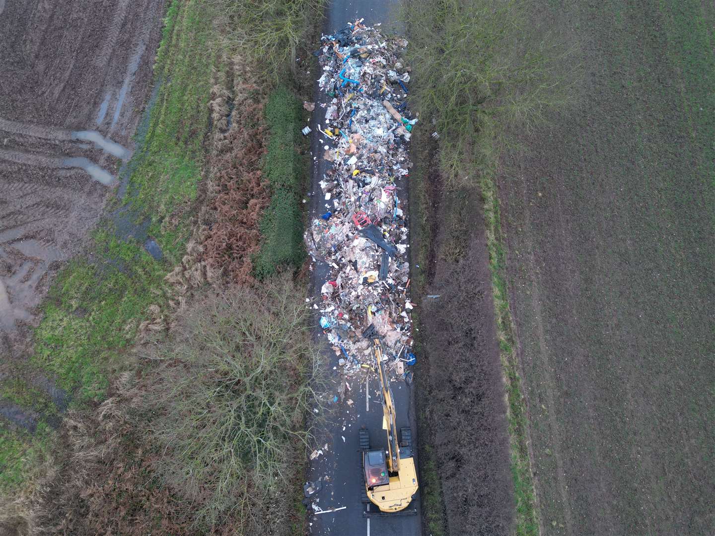 The waste was left in Watery Lane, on the outskirts of Lichfield (Phil Barnett/PA)