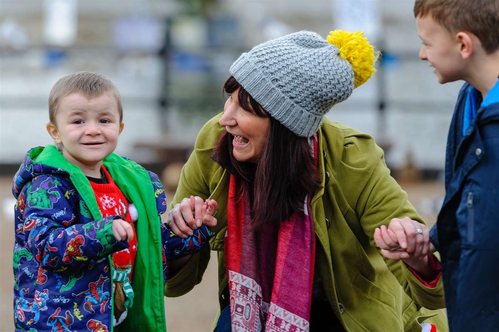 Joe Rourke with his mum Louise and brother Patrick in Diss. Picture by Mark Bullimore Photography