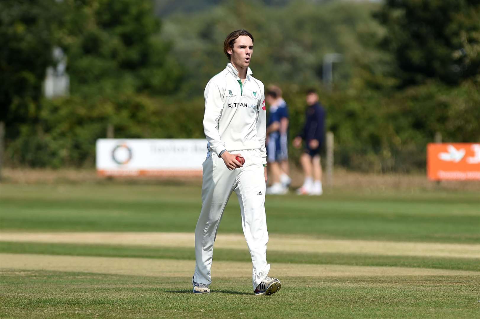 CRICKET - Woolpit (Bowling/Fielding) v Hadleigh (Batting)...Pictured: Freddie Heldreich bowling....PICTURE: Mecha Morton ... (38450803)