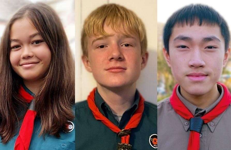 Mae-Li Sun, George McCathie and Leon Lui are hoping to make it to the 2023 world scouting event.