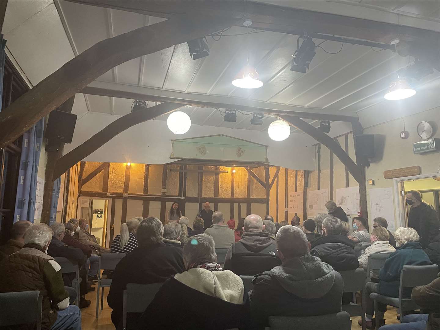 Residents at Bressingham Village Hall on Monday during a meeting to address the latest planning application for Deal Farm Biogas.