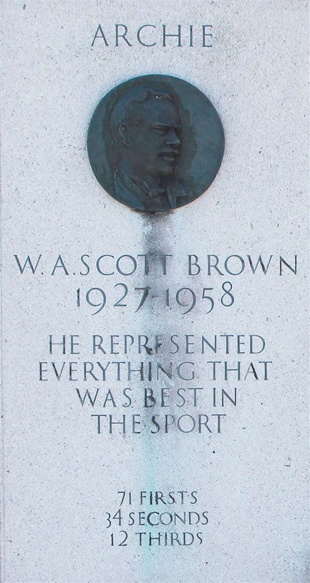 The memorial to Archie Scott Thomas. Picture submitted