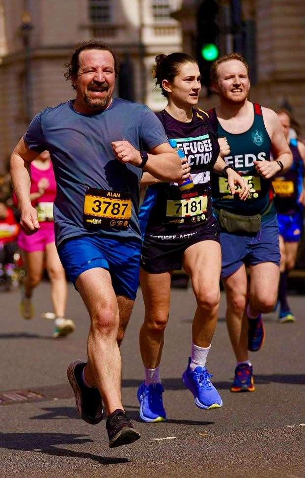 Alan Pagan, left, will take on this year’s London Marathon. Picture: Contributed