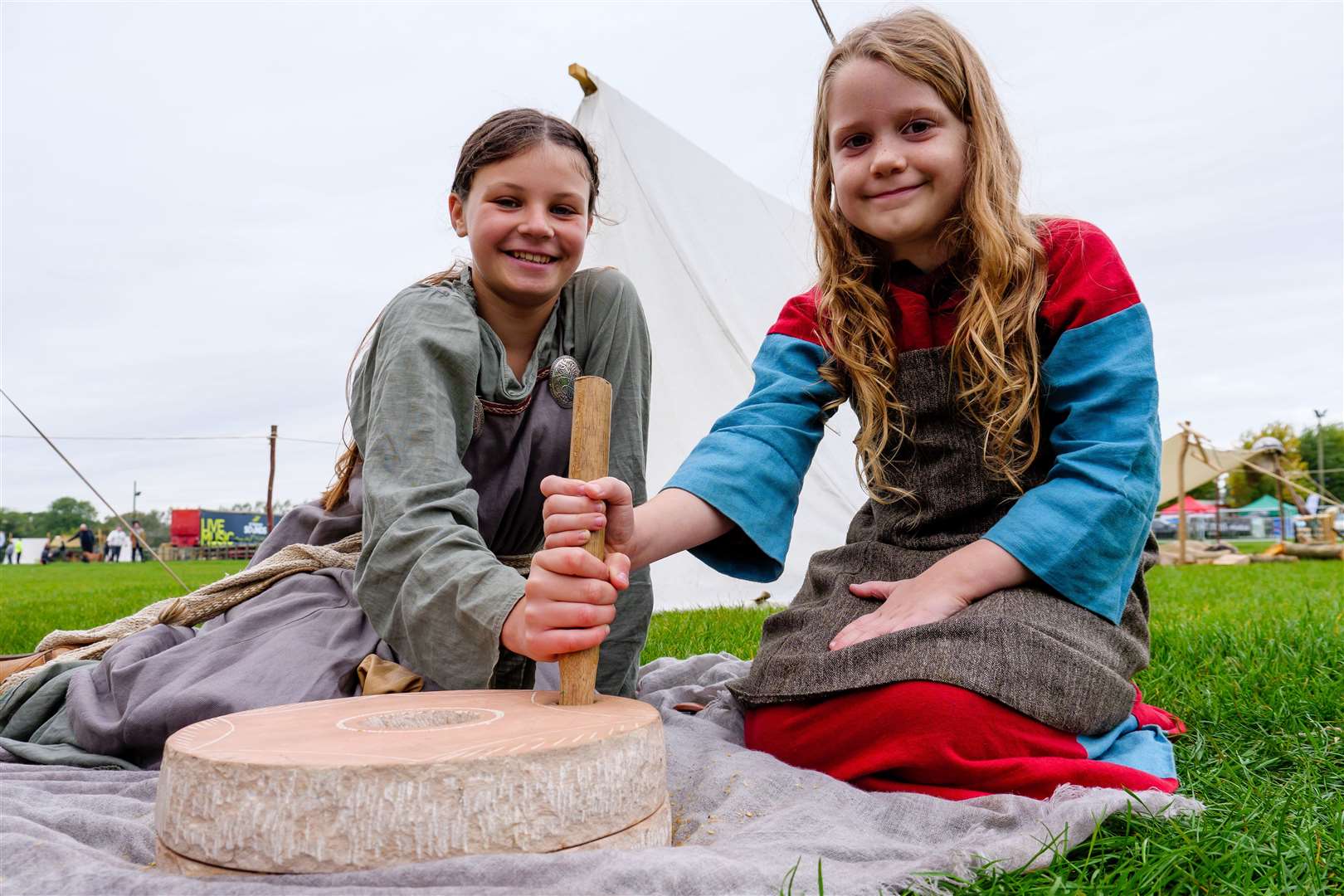 Lily-Rose McCurrach and Lunaria Poole at the Saxon and Viking Festival at Stonham Barns. All pictures by Mark Bullimore.