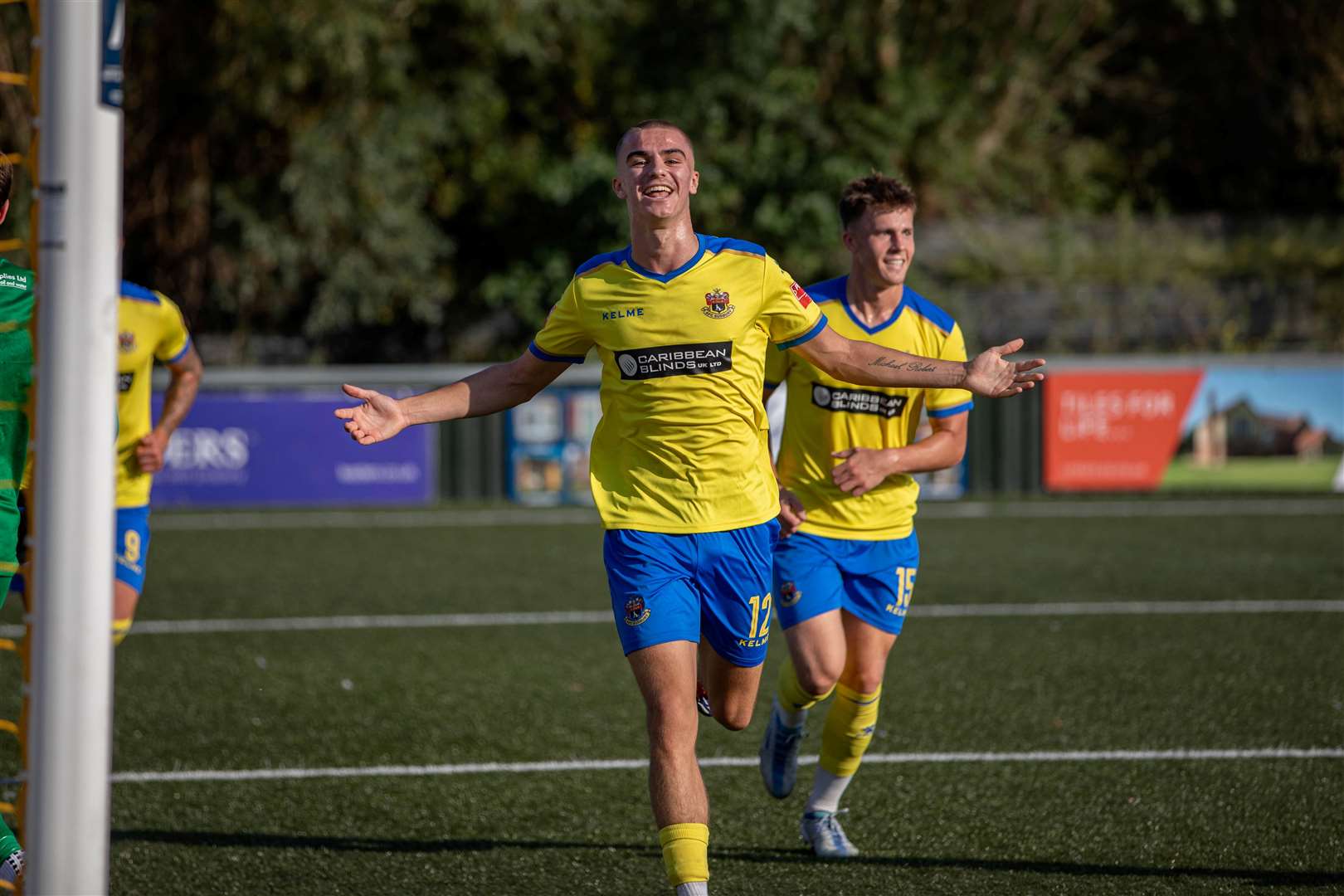 Liam Pearce puts AFC Sudbury ahead. Picture: Cameron Screech