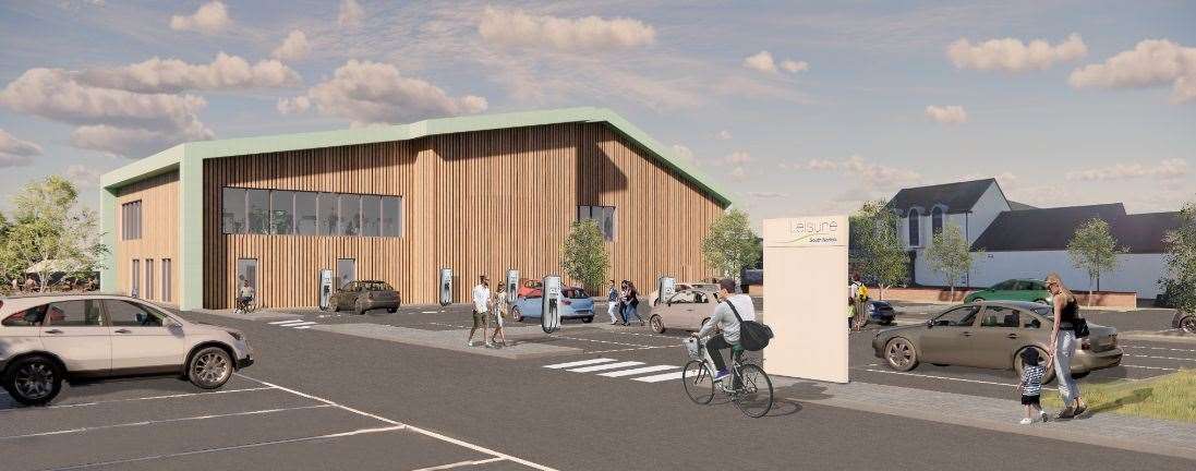 An artist's impression of the new community and leisure centre in Diss. Picture: South Norfolk Council