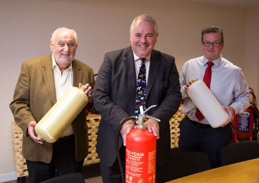Richard Bacon MP for South Norfolk visiting Britannia Fire, Ashwellthorpe.
