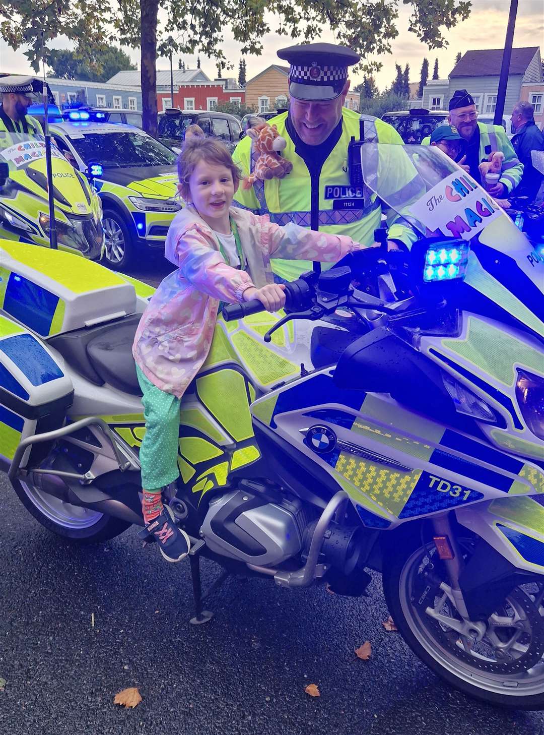 Amara on one of the police motorbikes. Picture submitted