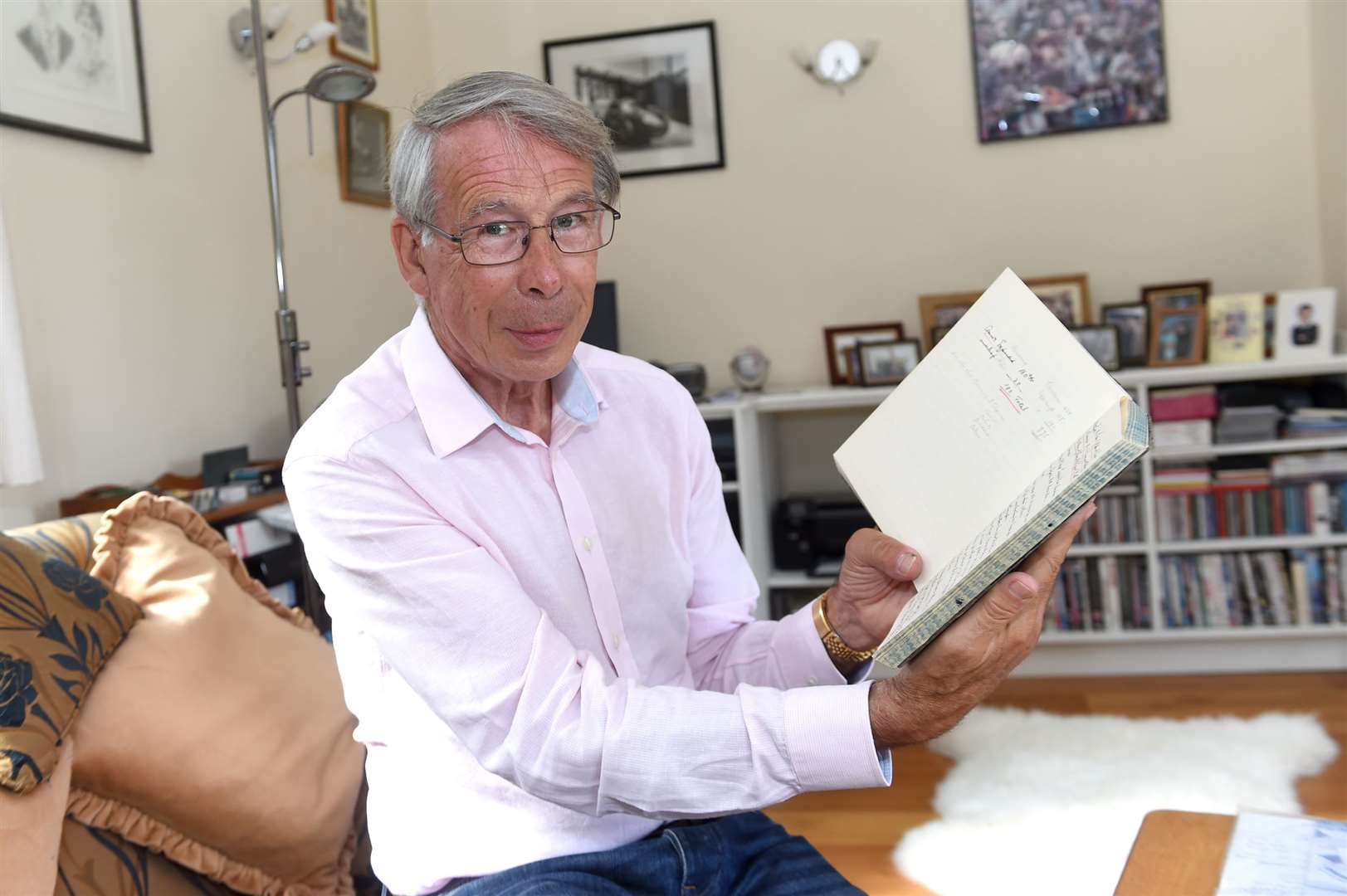 David Hyde, chair of Hoxne Heritage Group with the WWII diary. PICTURE: Mecha Morton