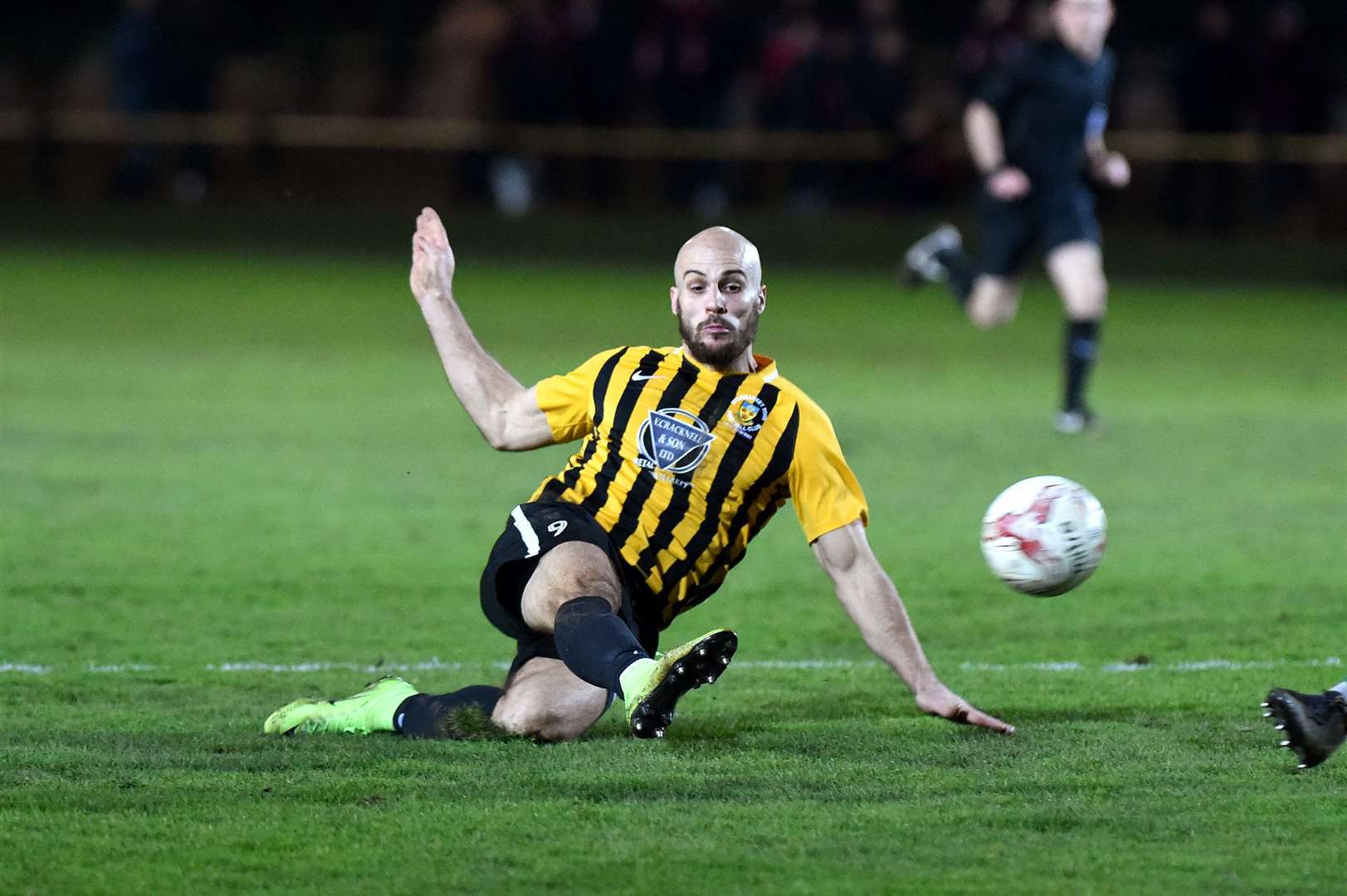 Matt Blake scores for Stowmarket Town in February 2020 Picture: Mecha Morton