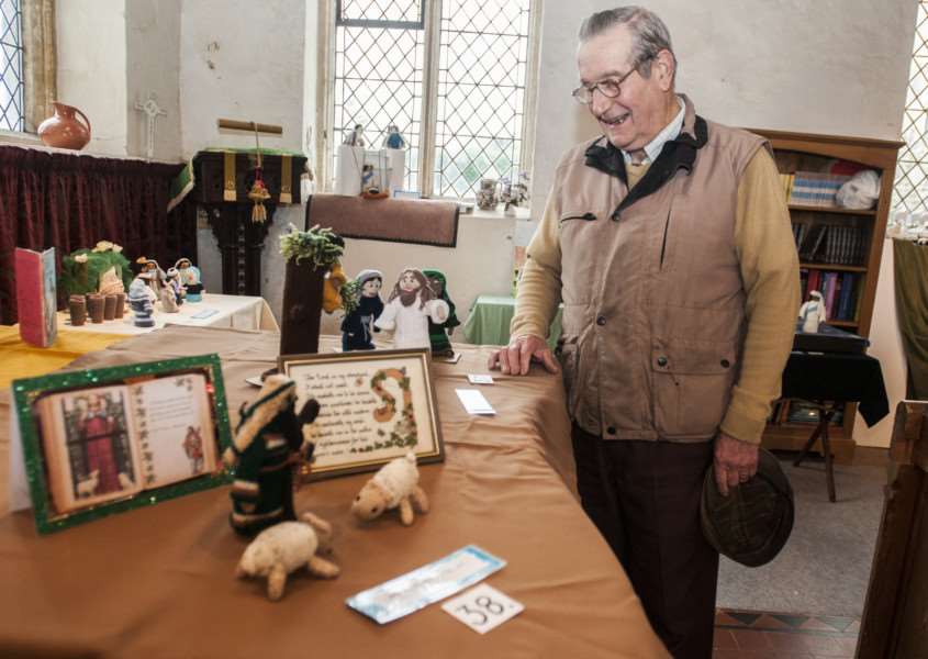 Jenny Vere and others have created over 50 bible scenes out of knitted figures and props to be displayed in St Nicholas Church, North Lopham. Richard Vere