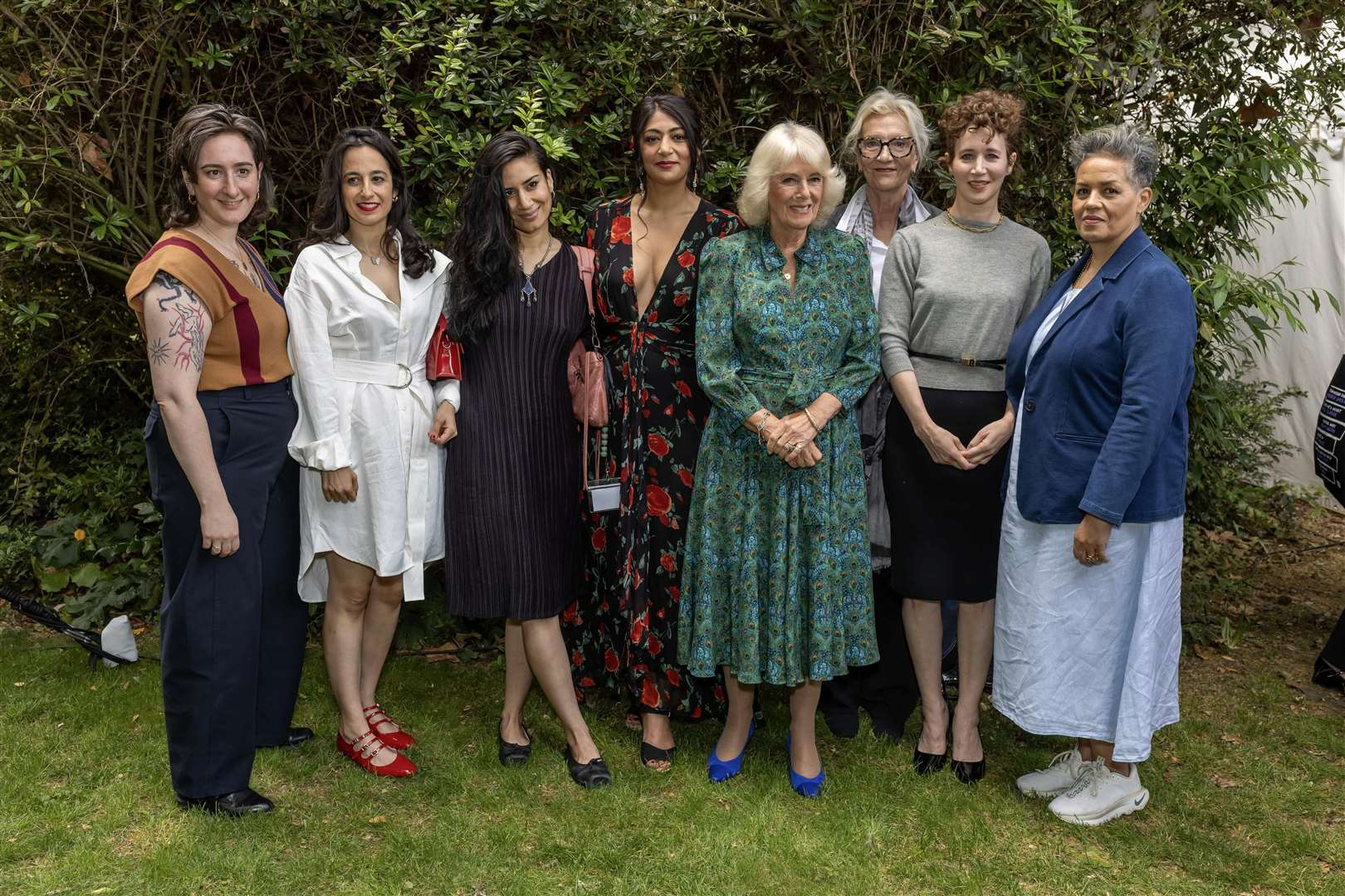The Queen, fourth from right, with the 2025 Women’s Prize for Fiction shortlist and chair of judges Kit de Waal (Twiggles/Women’s Prize Trust/PA)