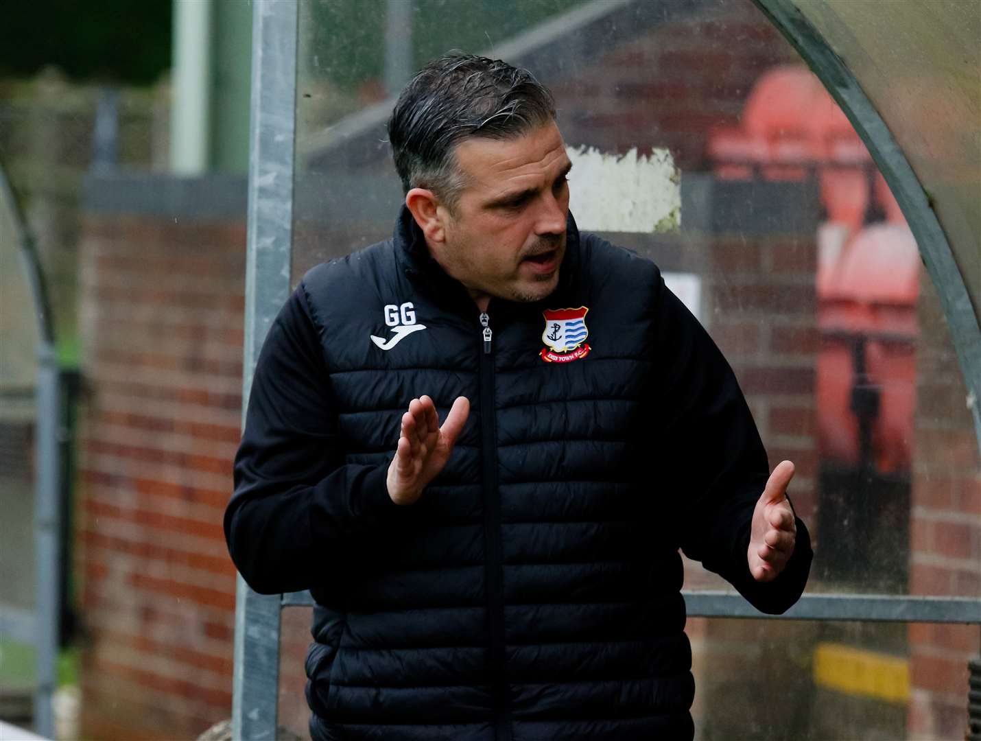 Diss Town boss Garth Good is looking for his side to improve their form at Brewers Green Lane Picture: Mark Bullimore