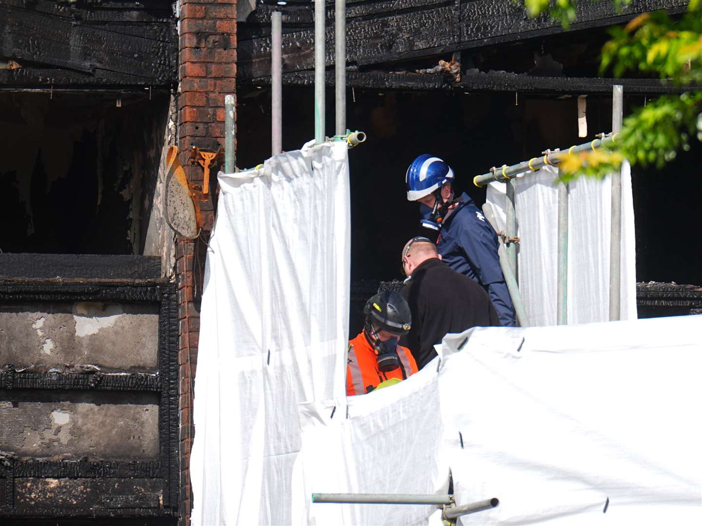 Crews were working at scene of the fire on Sunday morning (James Manning/PA)