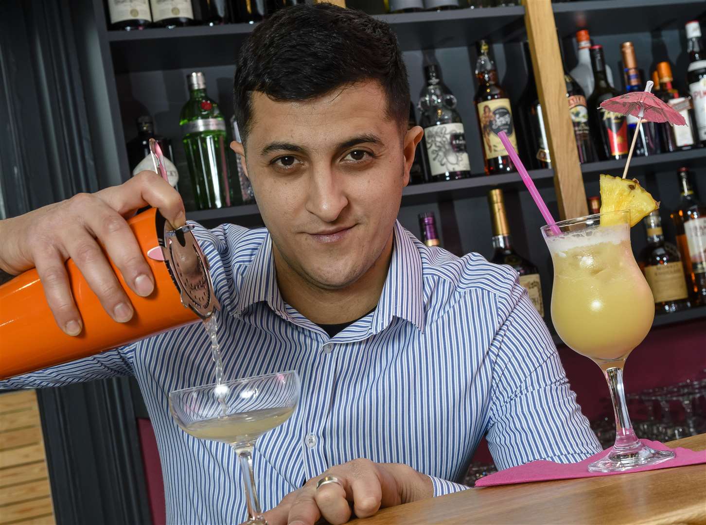 MIXING IT UP: Cem Peksen at the new bar he has opened in Eye.