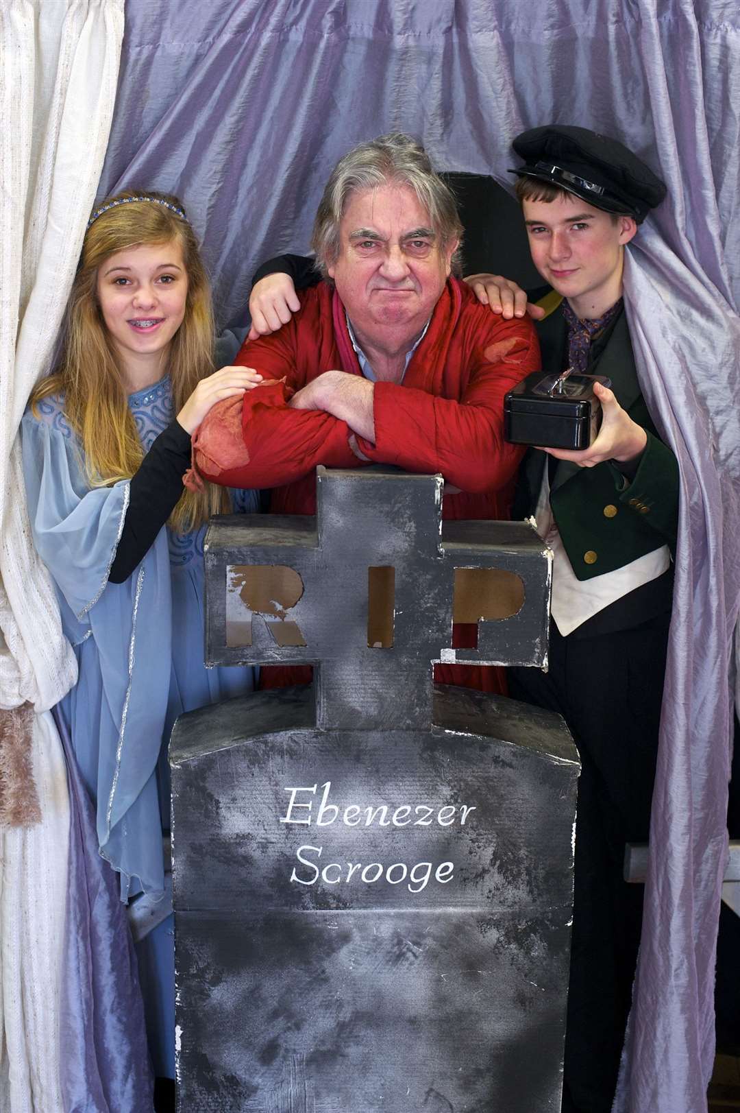 Leslie Dumbell when he performed in a Christmas Carol, with Libby Goldspink and Matthew Clark