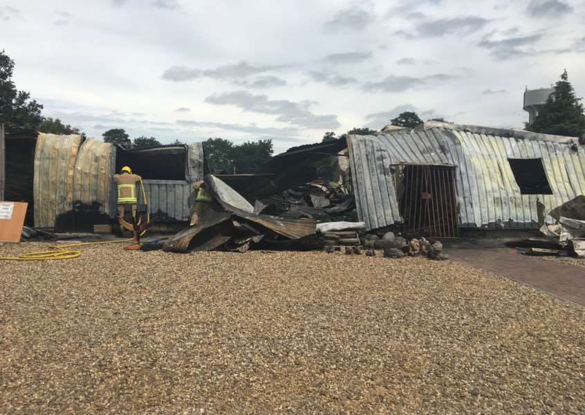 A blaze has destroyed a furniture store in Bacton. Photo: Andrew Martin.