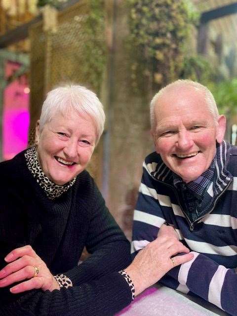 Trevor Whymark with his wife, Rita