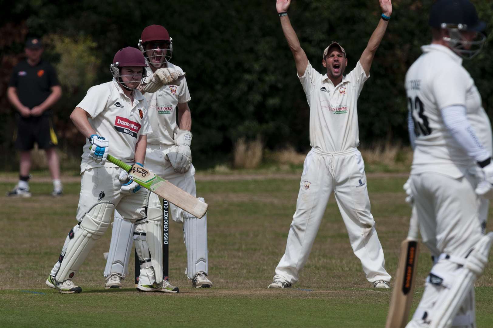 Diss, Norfolk. 04 August 2018 ..CRICKET: Diss v Downham - Lewis Taylor in bat for Diss. ..Picture by Mark Bullimore Photography. (3433785)