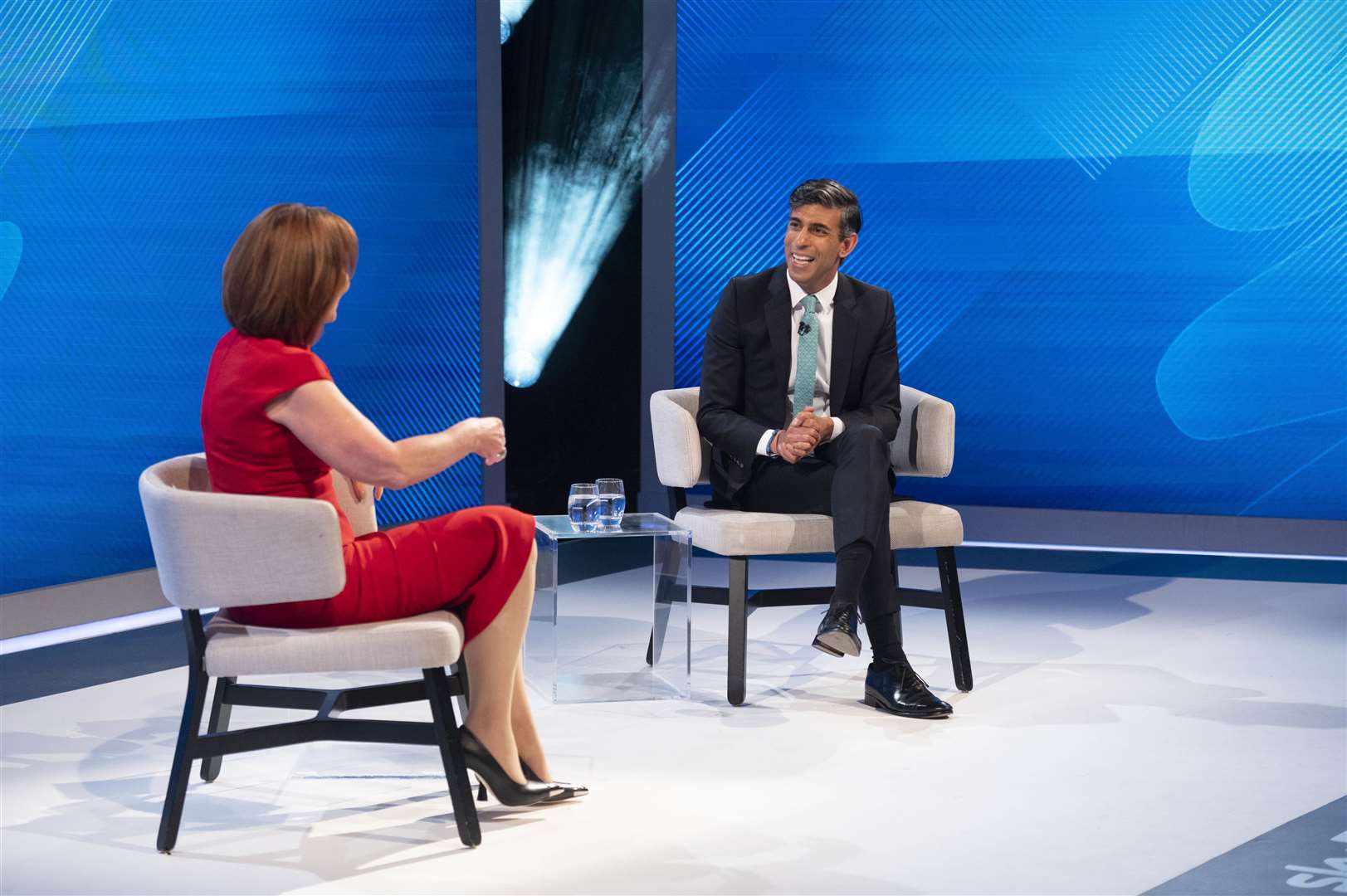 Rishi Sunak with Kay Burley during the Sky News special programme The Battle for Number 10 (Chris Lobina/Sky News/PA)