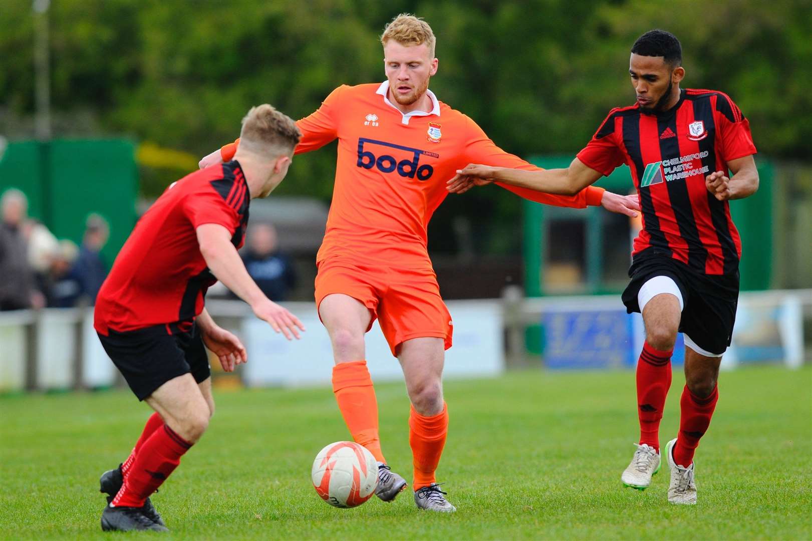 Diss, Norfolk. Football action from Diss Town v Coggeshall Town. Angus Mackie..Picture: MARK BULLIMORE. (13086242)