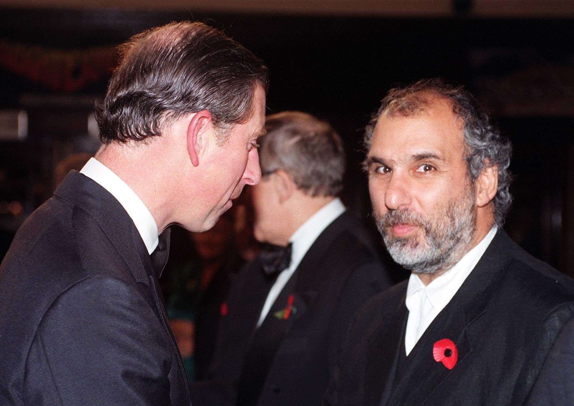 The King then Prince of Wales, speaking to Alan Yentob at the Dominion Theatre in London (Sean Dempsey/PA)