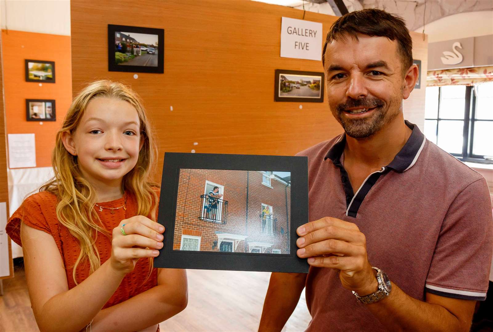 Isabelle and Matthew Goodswen who were featured in one of Lisa’s photographs at the exhibition. Picture: Mark Bullimore